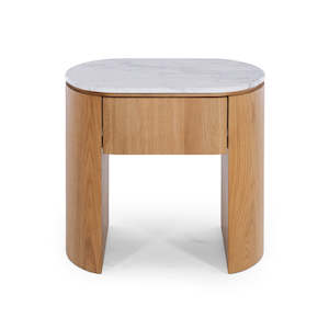 Clover 1 Drawer Bedside - Marble Top