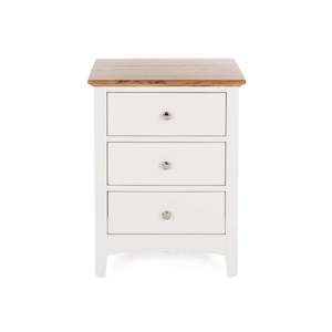 Jessica 3 Drawer Bedside Table - Oak Top