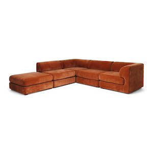 Corner Suites Modular Sofas: Harmony 5 pce Modular Suite - Rust