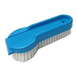 Flat Scrubbing Brush with Front Scraper - Blue - Kiwi Hygiene Supplies