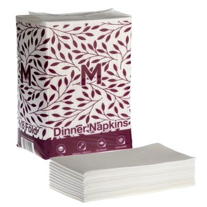 Airlaid 1 Ply Dinner Napkins 1/8 Fold 400mmx400mm - Box of 500 - Kiwi Hygiene Supplies