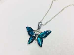 Paua Shell: Paua Shell Pendant Butterfly