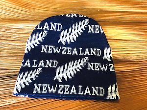 New Zealand Beanie Ferns Navy