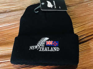 Clothing Fashion: New Zealand Beanie Flag Black