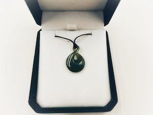 Twist: Greenstone Nephrite Jade Pendant Tiny Twist Carving Studio NZ