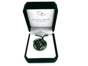 Greenstone Nephrite Jade Open Koru Pendant – 37mm with Gift Box