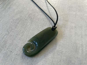 Greenstone Koru: Greenstone Nephrite Jade Koru Pendant – 40mm Spiral Symbol of Growth & New Beginnings