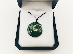 Greenstone Nephrite Jade Koru Pendant – 27mm Hand-Carved Gift Piece Carving Studio NZ