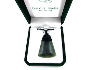 Matte Polished Greenstone Nephrite Jade Toki Pendant – 45×30mm Maori Carving