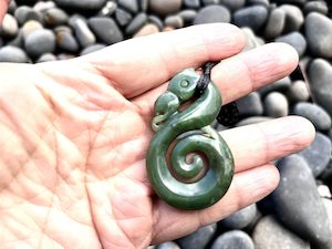 Large Greenstone Nephrite Jade Manaia Pendant #M1CS – 50×30mm with Gift Box