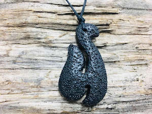 Pumice Carving Fish Hook Black