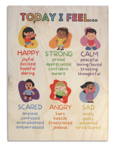 Today I Feel wooden poster