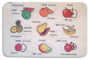 Hindi Puzzles: Hindi Fruit puzzle