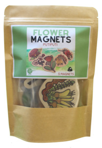 Wooden Magnets: Native Flower Magnets Set