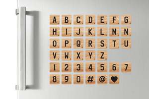 Stickers: Personalized Wood Effect Scrabble Letter Tile Stickers