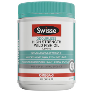 Eye Health: Swisse Ultiboost Odourless High Strength Wild Fish Oil 1500mg 200 Capsules