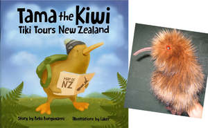 Packs: ‘TAMA THE KIWI TIKI TOURS NZ’: Kiwi Hand Puppet by Erin Devlin. Book by Berks Bongiovanni.