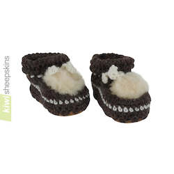 Lambskin For Baby: Crochet Wool/Lambskin Baby Bootee