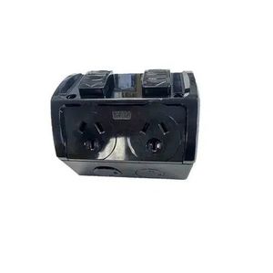 Other Exterior Power Points: Power Point HEM Double 10 Amp Weatherproof IP53 Black