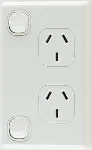 Food Trailer: Double Vertical Power Point 10 Amp Double Pole