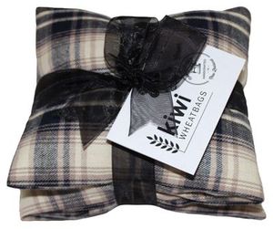 Wheat Bag with Washable Cover - Blue Plaid