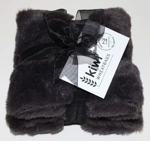 Waterproof & Washable Kiwi Wheatbags: Wheat Bag with Washable Cover - Charcoal Furry