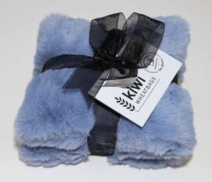 Wheat Bag with Washable Cover - Sky Blue Furry