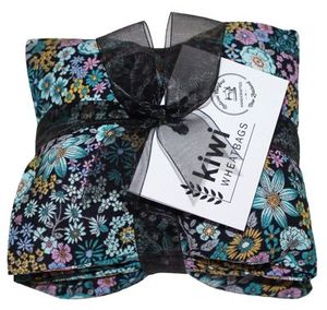 Waterproof & Washable Kiwi Wheatbags: Wheat Bag with Washable Cover - Vintage Floral Black
