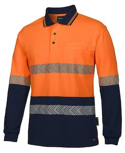 Polos: JB's Hi Vis L/S Segmented Tape Polo
