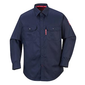 Shirts: Portwest FR89  Bizflame 88/12 FR Work Shirt - Navy