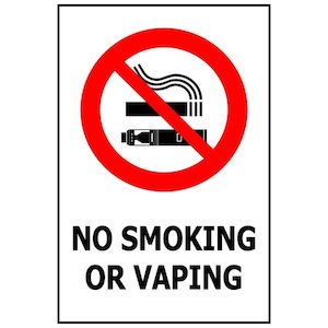 Signs: No Smoking No Vaping