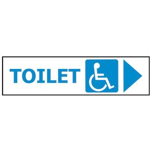 Signs: 400×100 Disabled Toilet – Arrow RIGHT Sign