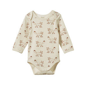 Long Sleeve Bodysuit Fox Print