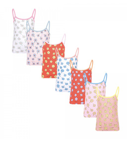 Size 4: Set of 7 printed cotton vests