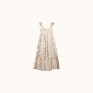 NESTINE LONG SMOCKED DRESS PINK