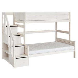 FAMILY BUNK BED 90/120 STEPLADDER / LUX. SL. BASE-WHITEWASH