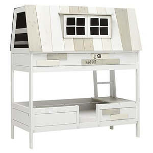 Bedroom: ADVENTURE BED HANGOUT / STANDARD SLATS-WHITEWASH