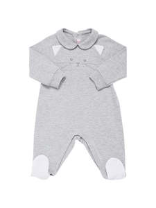 EMBROIDERED COTTON JERSEY ROMPER