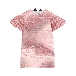 Il Gufo: DRESS S/S[STRAWBERRY/NAVY BLUE