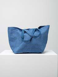 New: Reversible Cotton Tote Bag (assorted blue checks), by MiiThaaii