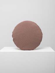 Cushions: SALE Disc Squab Cushion, 'Plum/ Straw' Plaid