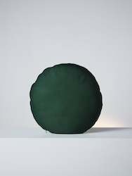 SALE Disc Squab Cushion, Dark Bottle Green
