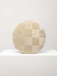 SALE Disc Squab Cushion, Ecru Checkerboard