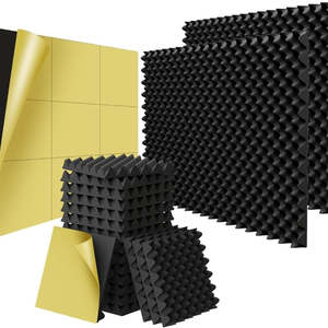 Books Music Movies: 12 Pack Self-Adhesive Acoustic Foam Panels 50×50×4 cm