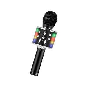 Karaoke Microphone with Bluetooth & LED Lights- Black