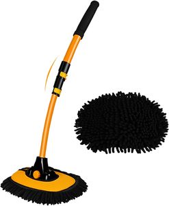 15¡ã Bend Car Wash Brush with Long Handle and 2 Microfiber Mop Pads