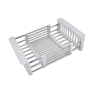 Clearance: Adjustable Drainer Basket Drain Tray for Dish,Fruit-Gray