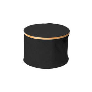 Bamboo-framed Large Laundry Hamper with Lid Cylinder Black