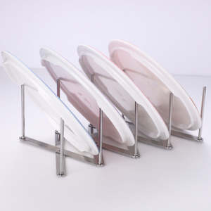 Dish Racks: Multifunction Foldable Pot Lid Dish Organizer Rack