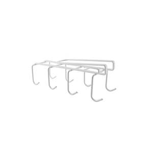 Dish Racks: 2Pack Under Cabinet 8 Hooks Cup Organizer Rack-White